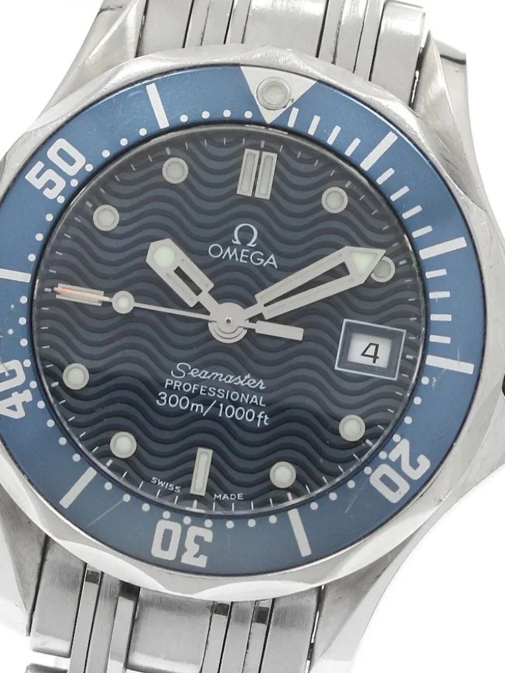 OMEGA Seamaster300 2583.80 Date Navy Dial Quartz Ladies Watch_965205